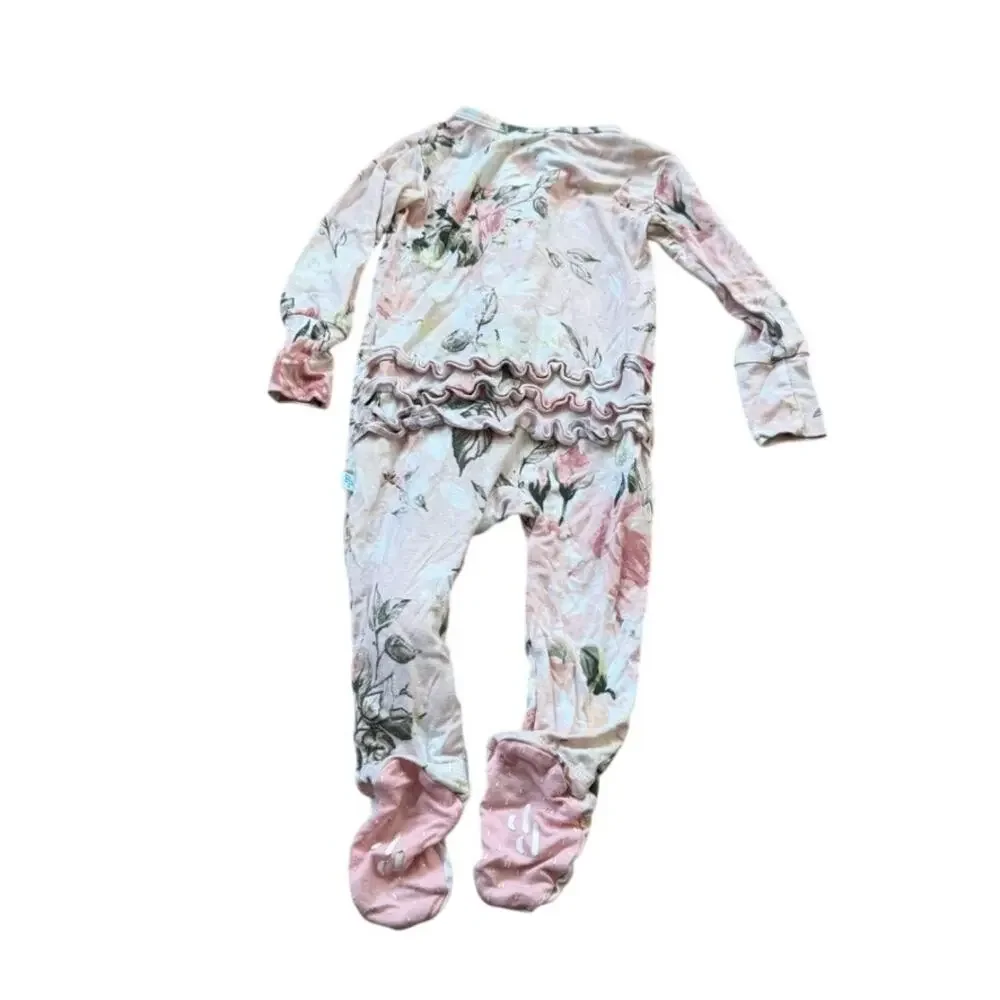 Posh Peanut Size 3-6 Month Bamboo Baby One Piece Ruffle Floral